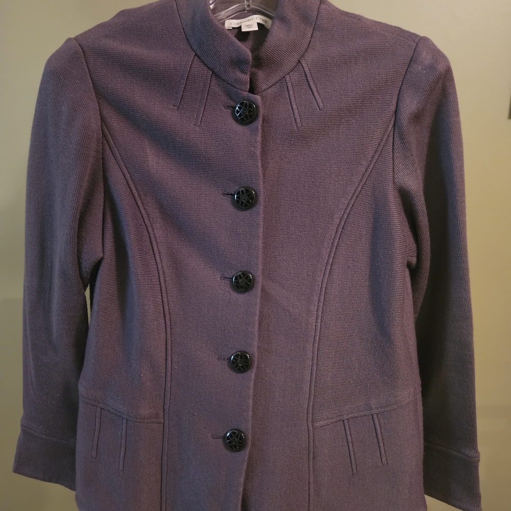 Women's Dark Grey Button-Front Jacket - image 1